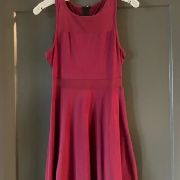 express red skater dress Express Red Mini Spaghetti Strap Skater Vibes Cocktail Razor Back Dress